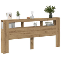 Testiera LED-Testata con LED-Testiera Decorativa Rovere Artigianale 220x18,5x103,5 cm Multistrato