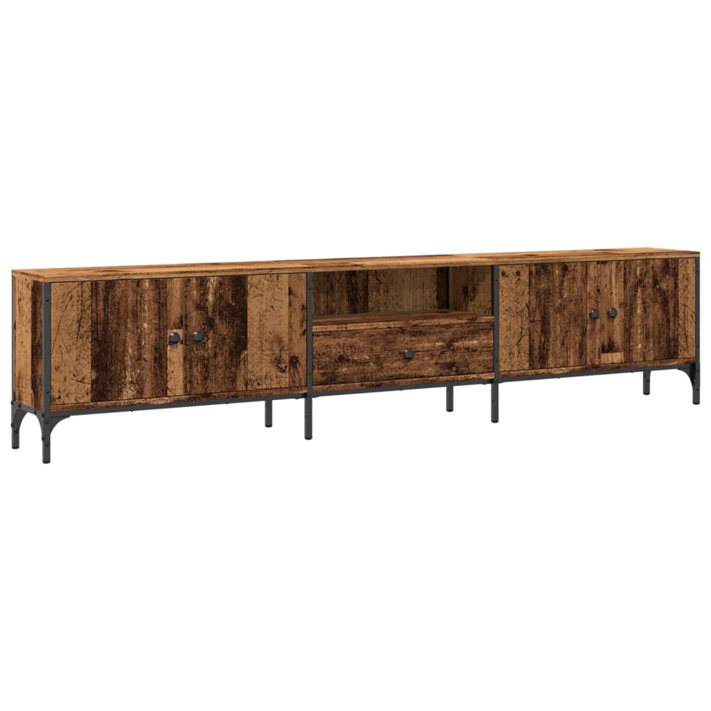 Mobile TV con cassetto-Credenza TV-Console TV Legno Antico 200x25x44 cm in Truciolato