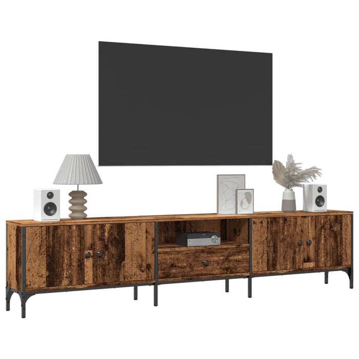 Mobile TV con cassetto-Credenza TV-Console TV Legno Antico 200x25x44 cm in Truciolato