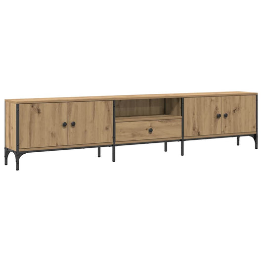 Mobile TV Cassetto-Credenza TV-Console TV Rovere Artigianale 200x25x44cm in Truciolato