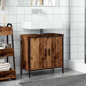 Mobile Sottolavabo-Armadietto da bagno Legno Antico 60x30x60 cm Legno Multistrato
