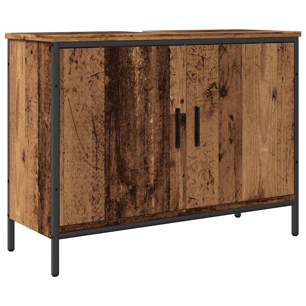 Mobile Sottolavabo-Armadietto da bagno Legno Antico 80x30x60 cm Legno Multistrato