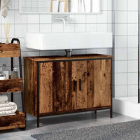 vidaXL Mobile Sottolavabo Legno Antico 80x30x60 cm Legno Multistrato