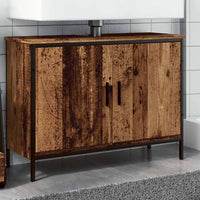 Mobile Sottolavabo-Armadietto da bagno Legno Antico 80x30x60 cm Legno Multistrato
