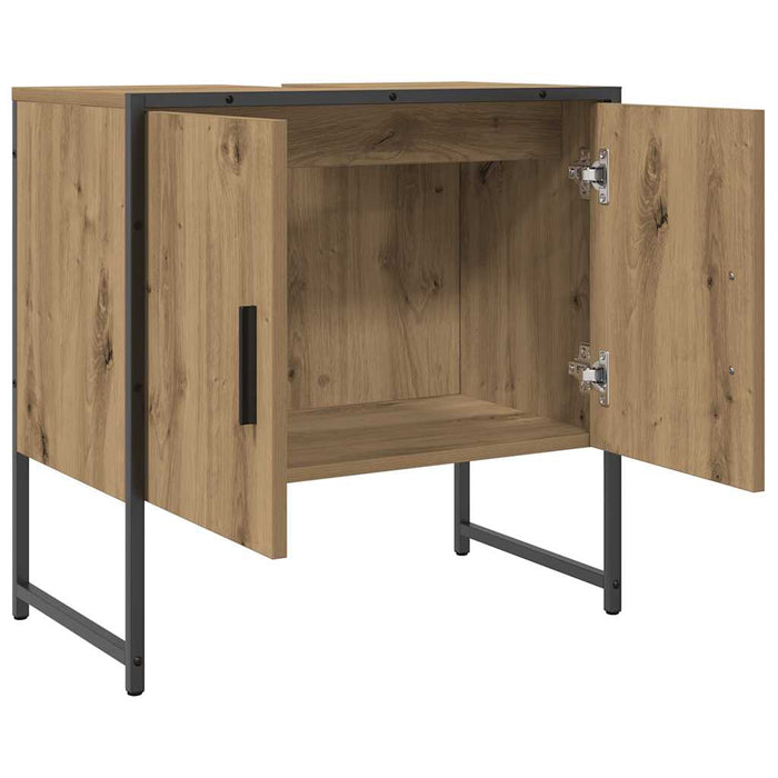 Mobile Lavabo Bagno Rovere Artigianale Legno Multistrato 857703