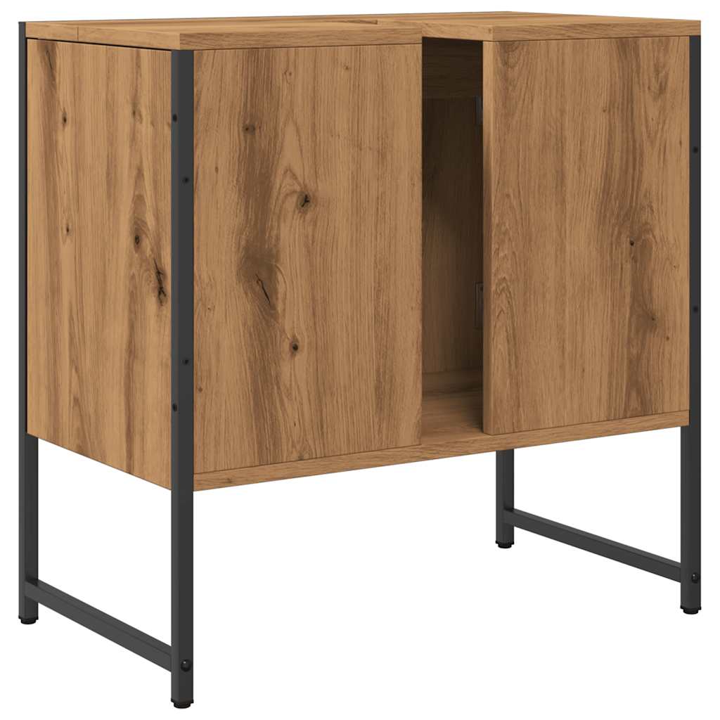 Mobile Lavabo Bagno Rovere Artigianale Legno Multistrato 857703