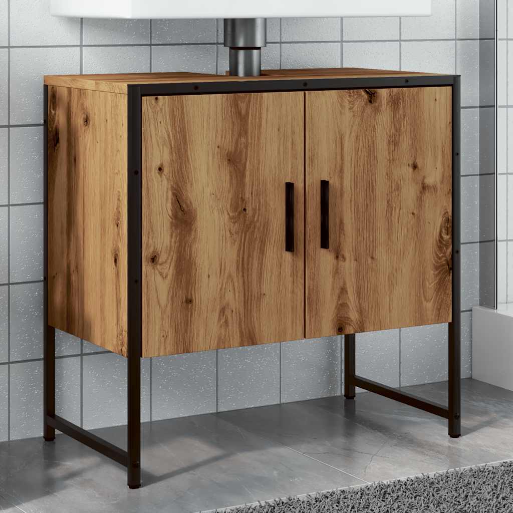 Mobile Lavabo Bagno Rovere Artigianale Legno Multistrato 857703
