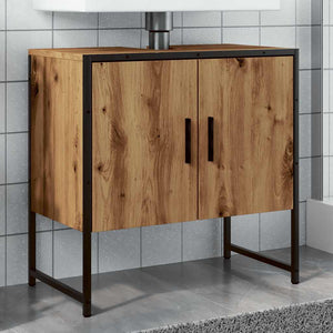 Mobile Lavabo Bagno Rovere Artigianale Legno Multistrato 857703