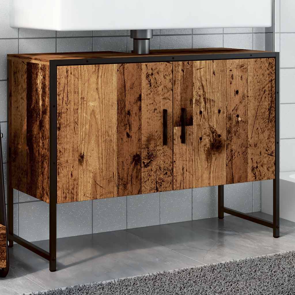 Mobile da Bagno Legno Antico 80x33x60 cm in Truciolato 857704