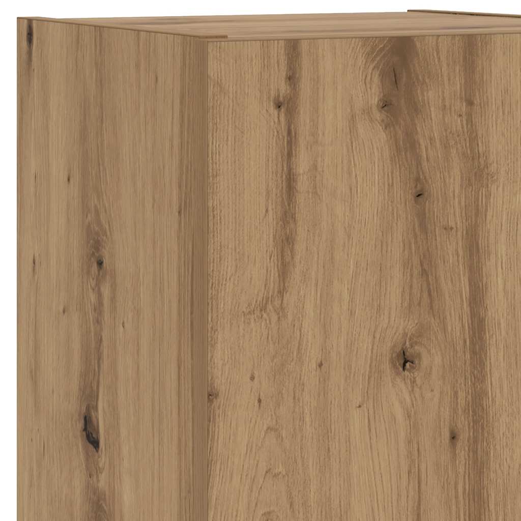 vidaXL Tavolino da Salotto con Luci LED Rovere Artigianale 50x49x40 cm