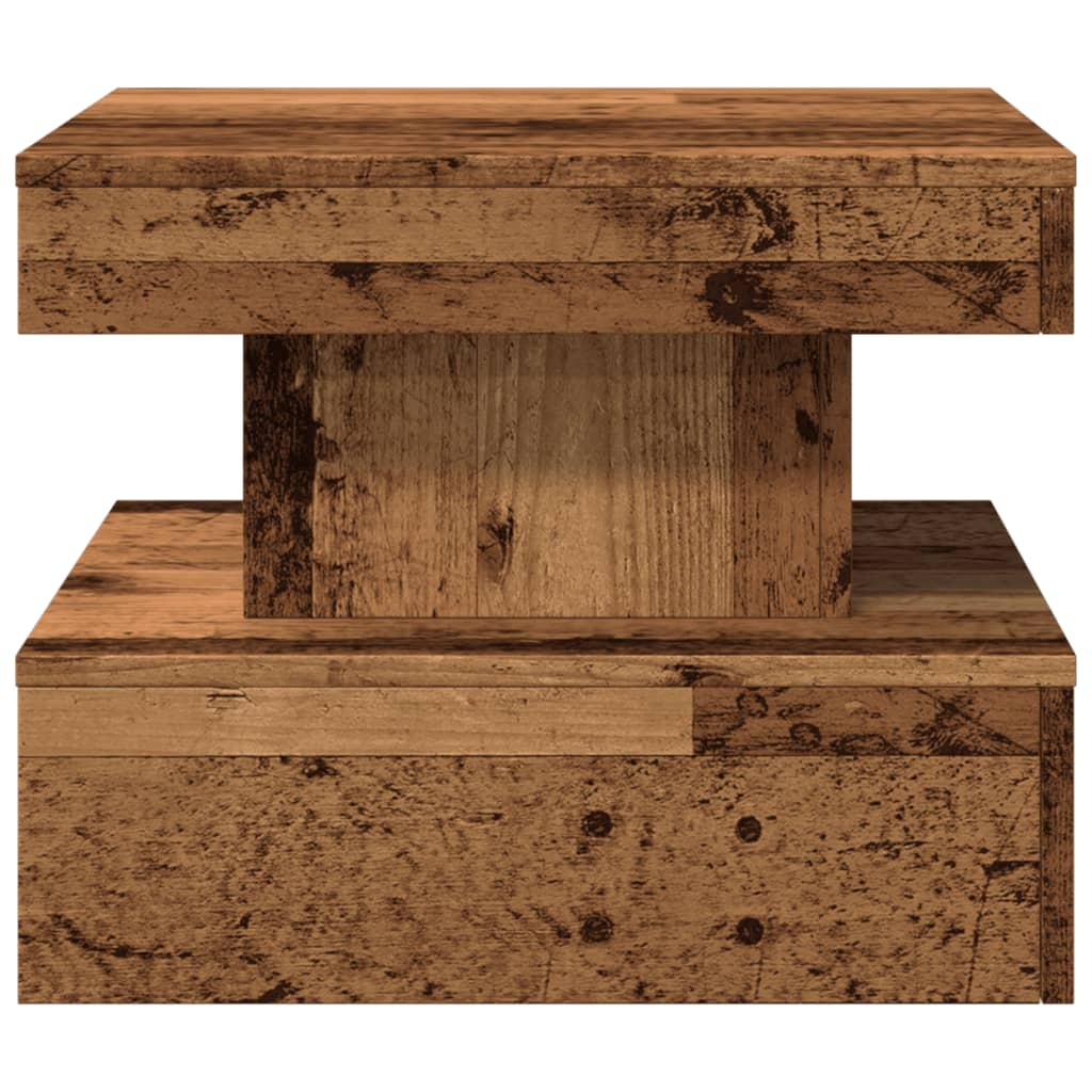 Tavolino da Salotto con Luci LED Legno Antico 50x50x40 cm 857712