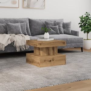 Tavolino da Salotto con Luci LED Rovere Artigianale 50x50x40 cm 857713