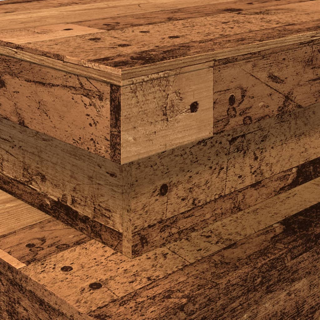 vidaXL Tavolino da Salotto con Luci LED Legno Antico 90x50x40 cm