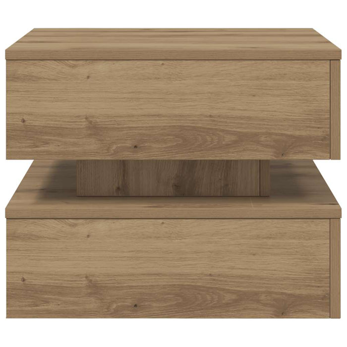 vidaXL Tavolino da Salotto con Luci LED Rovere Artigianale 50x50x40 cm