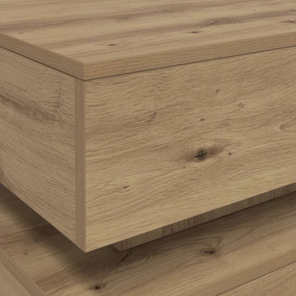 vidaXL Tavolino da Salotto con Luci LED Rovere Artigianale 50x50x40 cm