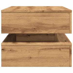Tavolino da Salotto con Luci LED Rovere Artigianale 90x50x40 cm 857719