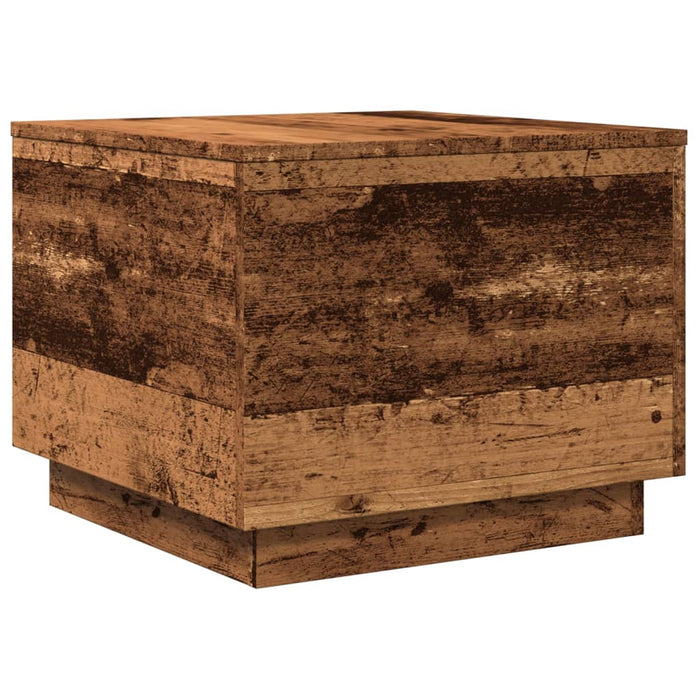 Tavolino da Salotto con Luci LED Legno Antico 50x50x40 cm 857720