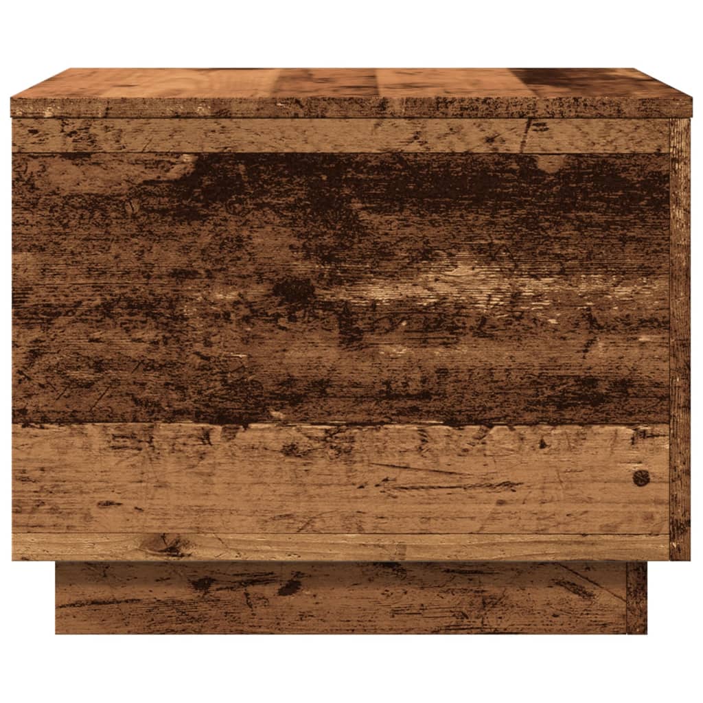 Tavolino da Salotto con Luci LED Legno Antico 50x50x40 cm 857720