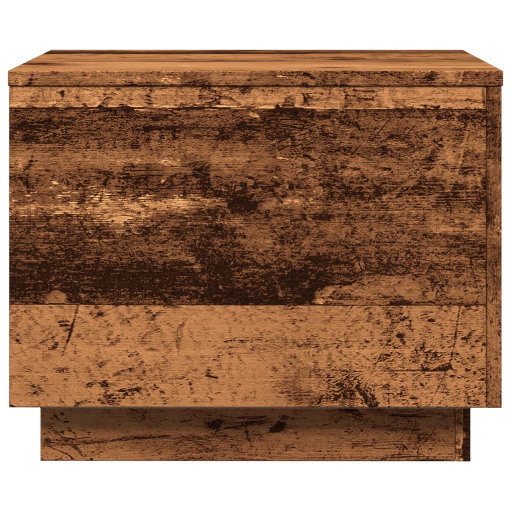 Tavolino da Salotto con Luci LED Legno Antico 50x50x40 cm 857720