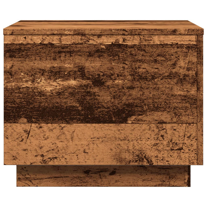 Tavolino da Salotto con Luci LED Legno Antico 50x50x40 cm 857720