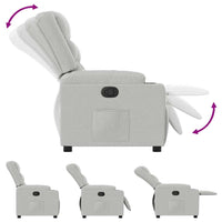 vidaXL Poltrona Reclinabile in Tessuto Grigio Nuvola