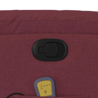 Poltrona Massaggiante Reclinabile Rosso Vino in Tessuto 4019929