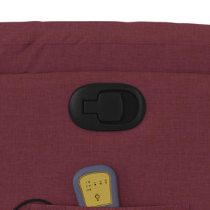 Poltrona Massaggiante Reclinabile Rosso Vino in Tessuto 4019929