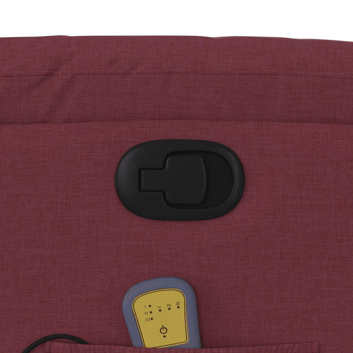 vidaXL Poltrona Massaggiante Reclinabile Rosso Vino in Tessuto