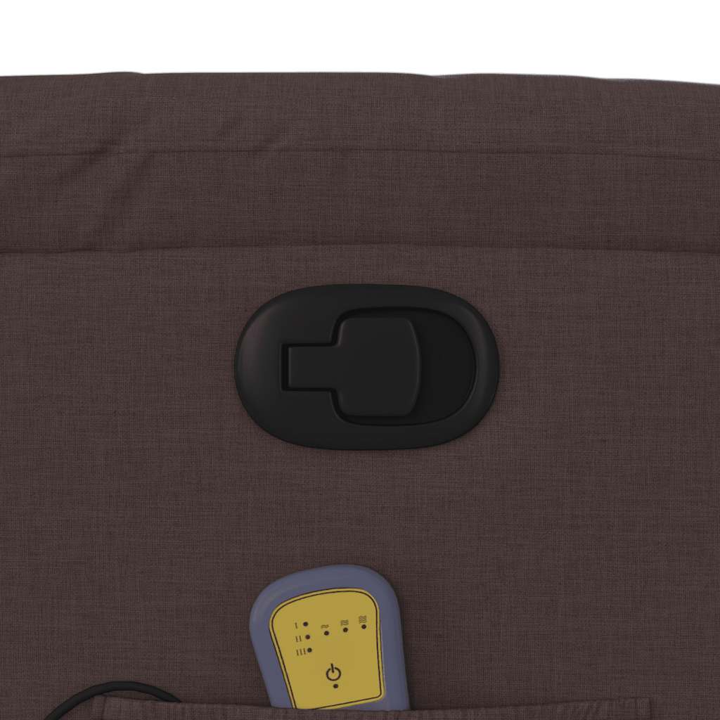 Poltrona Massaggiante Reclinabile Marrone Scuro in Tessuto 4019931
