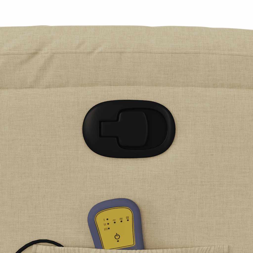 Poltrona Massaggiante Reclinabile Crema in Tessuto 4019934