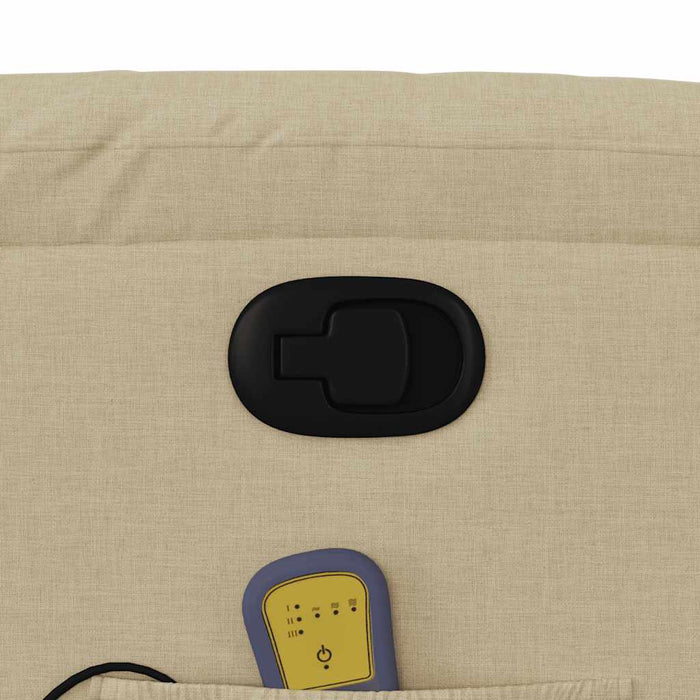 Poltrona Massaggiante Reclinabile Crema in Tessuto 4019934