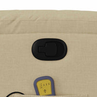 vidaXL Poltrona Massaggiante Reclinabile Crema in Tessuto