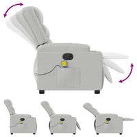 vidaXL Poltrona Massaggiante Reclinabile Grigio Nuvola in Tessuto