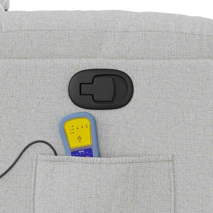 vidaXL Poltrona Massaggiante Reclinabile Grigio Nuvola in Tessuto