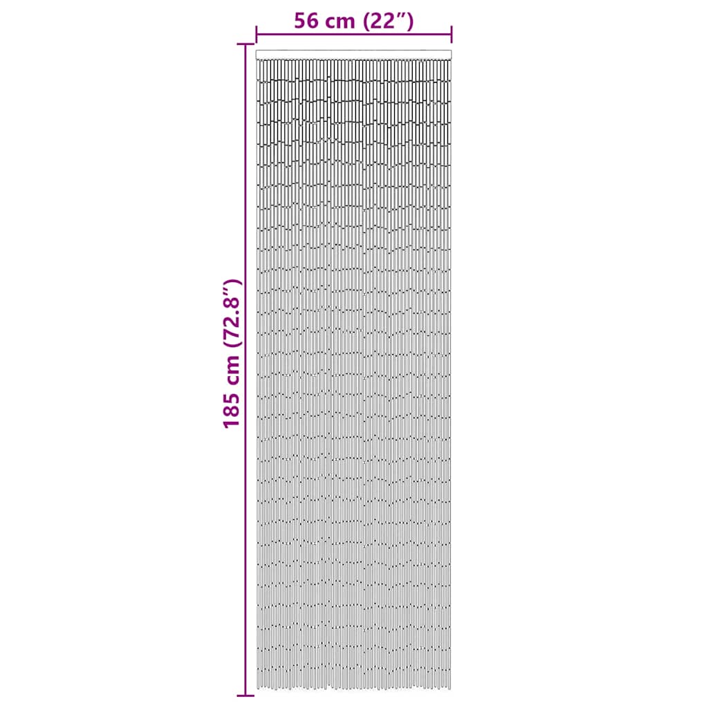 Tenda Antimosche per Porte Grigio Scuro 56x185 cm Bambù 4017447