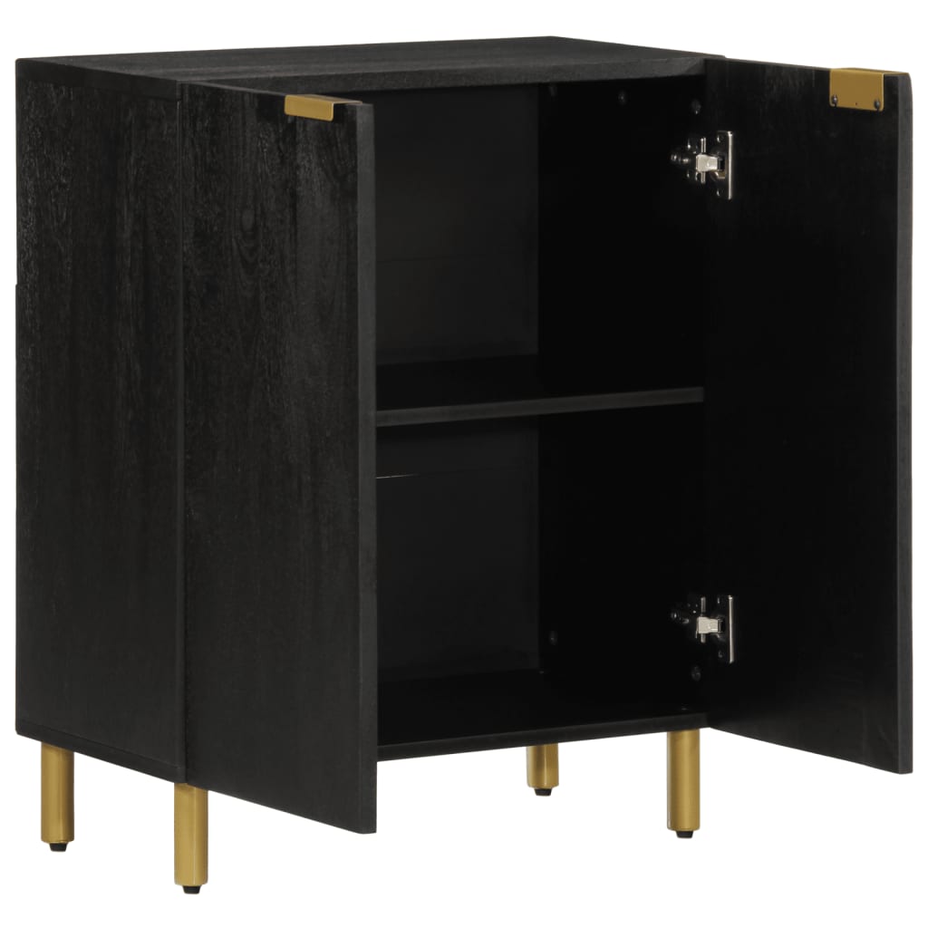 Credenza-Buffet-Armadio da cucina Nera 60x33x75 cm in Legno Multistrato 447604