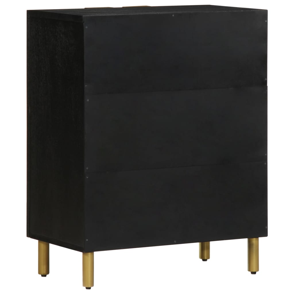 Credenza-Buffet-Armadio da cucina Nera 60x33x75 cm in Legno Multistrato 447604