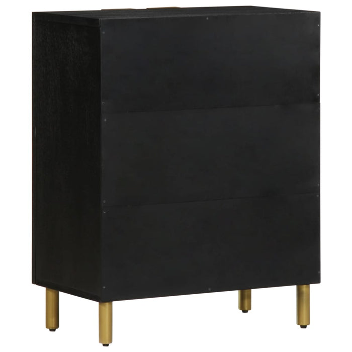 Credenza-Buffet-Armadio da cucina Nera 60x33x75 cm in Legno Multistrato 447604