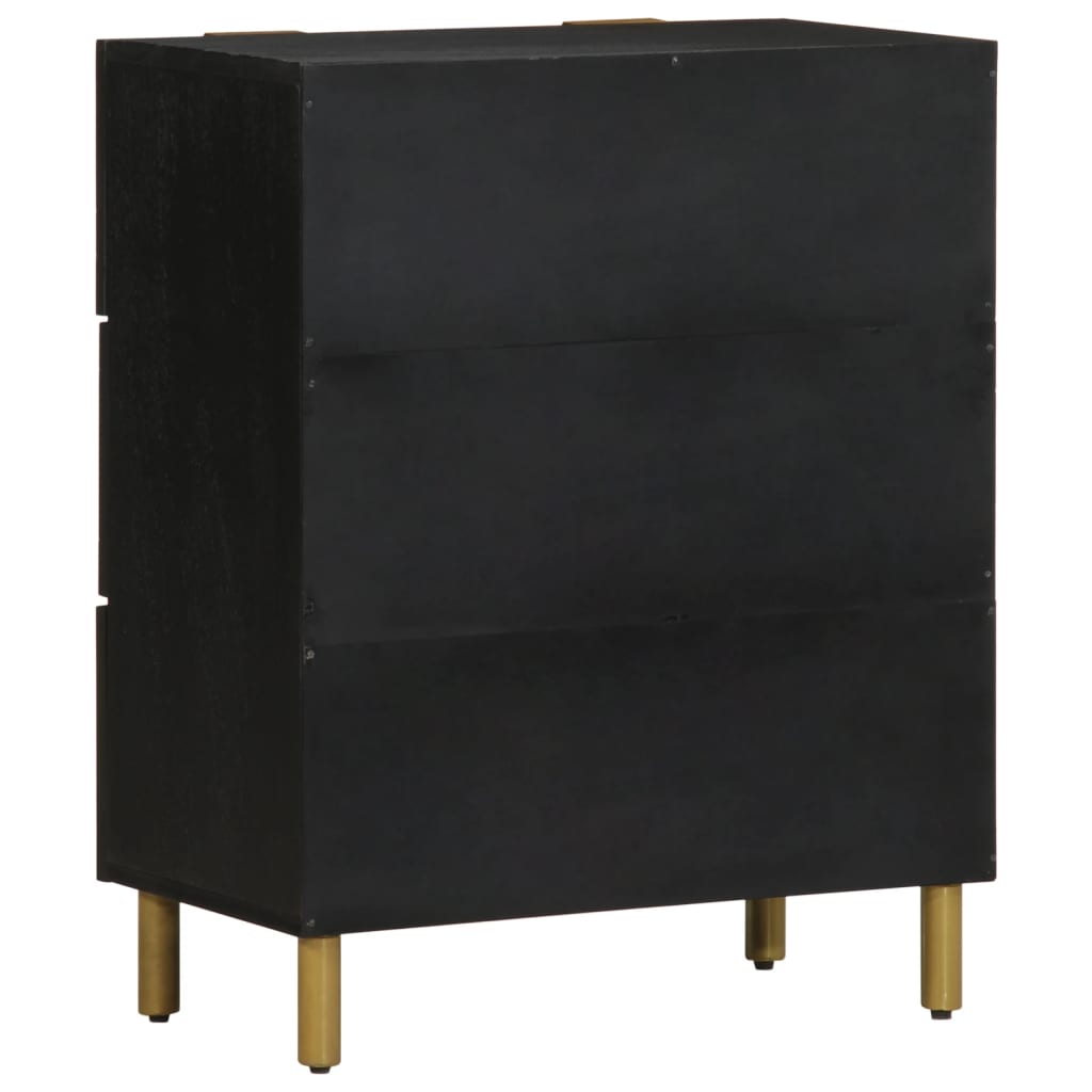 Credenza-Buffet-Armadio da cucina Nera 60x33x75 cm in Legno Multistrato 578451