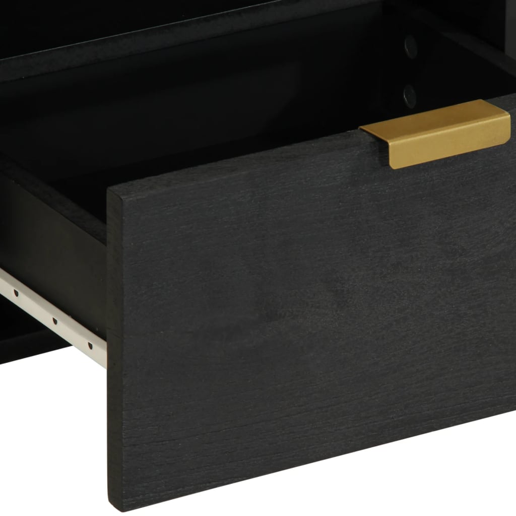 vidaXL Comodino Nero 40x33x46 cm in Legno Multistrato