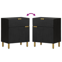 vidaXL Comodino Nero 50x33x60 cm in Legno Multistrato