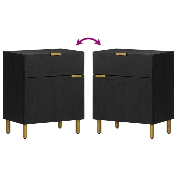 vidaXL Comodino Nero 50x33x60 cm in Legno Multistrato