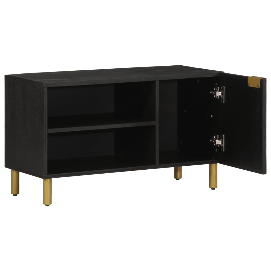Mobile Porta TV-Mobile per TV-Credenza TV Nero 80x33x46 cm in Legno Multistrato 347156