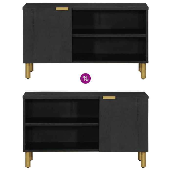 Mobile Porta TV-Mobile per TV-Credenza TV Nero 80x33x46 cm in Legno Multistrato 347156