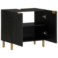 Mobile Lavabo da Bagno Nero 62x33x58 cm in Legno Multistrato