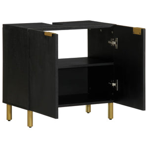 Mobile Lavabo da Bagno Nero 62x33x58 cm in Legno Multistrato