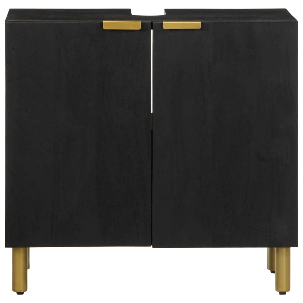 Mobile Lavabo da Bagno-Armadietto da bagno Nero 62x33x58 cm in Legno Multistrato