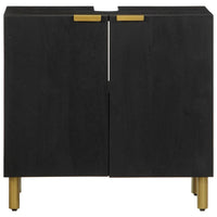 Mobile Lavabo da Bagno Nero 62x33x58 cm in Legno Multistrato