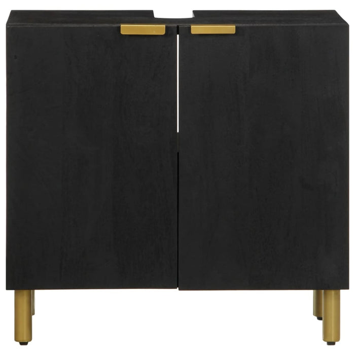 Mobile Lavabo da Bagno Nero 62x33x58 cm in Legno Multistrato
