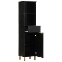 Mobile da Bagno Nero 38x33x160 cm in Legno Massello di Mango 4017670